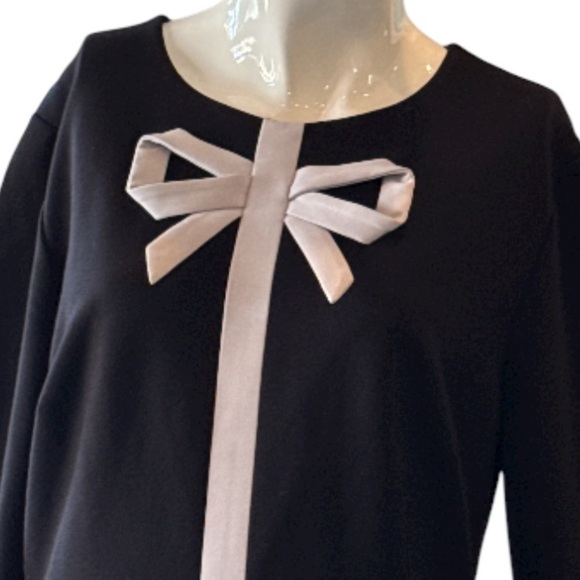 Ted Baker Gilleen Bow Detail Black & White Knit Skater Dress Size 4 - Picture 5 of 12